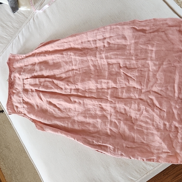 C&C Embroidered Peach Pink Linen Dress Size Small - Picture 6 of 7